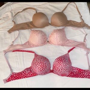 EUC Bundle of 3 Victoria Secret push up Bras